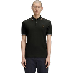 Fred Perry Ανδρική Μπλούζα Polo Κοντομάνικη Χακί M3600-78C