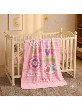 Serafino Love BM-674 Κουβέρτα Αγκαλιάς Fleece 80x105 Ροζ