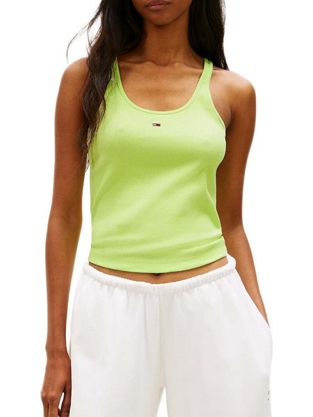 Tommy Jeans Γυναικείο Καλοκαιρινό Top Ριπ Lime DW0DW22264-LT3