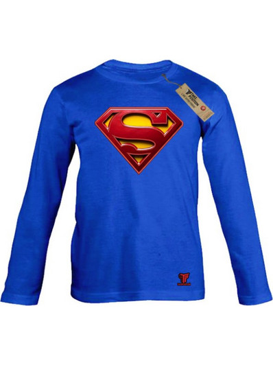 Takeposition Super Man Logo Παιδικό T-Shirt Μακρυμάνικο Royal Blue 214-814-1079