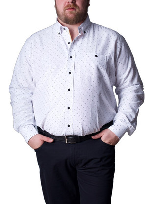 Ambassador Ανδρικό Πουκάμισο Πουά Button Down Άσπρο