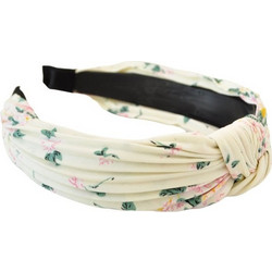 Στέκα Μαλλιών Υφασμάτινη Κόμπος Floral Λευκή 64625-38