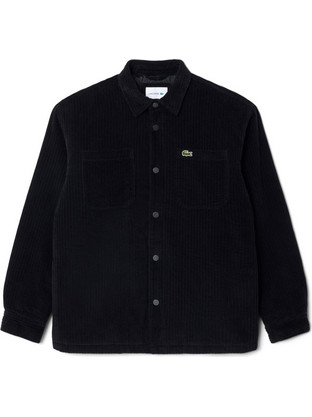 Lacoste Ανδρικό Πουκάμισο Βαμβακερό Μακρυμάνικο Κανονική Γραμμή Overshirt Μαύρο CH8840-031