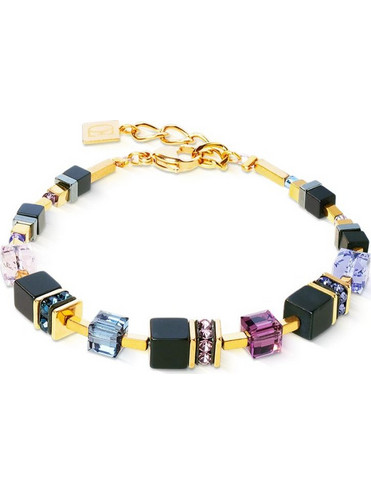Coeur de Lion GeoCube Γυναικείο Βραχιόλι από Ατσάλι Επιχρυσωμένο με Swarovski 3043/30-1308