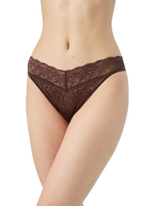 Minerva Liora Γυναικείο String με Δαντέλα Σοκολατί 90-88767