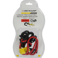 Dunlop Vehicle Σετ 2 τεμαχίων Ανθεκτικό Ρυθμιζόμενο Σχοινί Ιμάντας Στήριξης Βαλίτσας για το Αυτοκίνητο, 2x50cm, 41819 Κόκκινο - Dunlop Vehicle