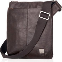 KNOMO KYOTO BAG Γνήσια Δερμάτινη τσάντα ώμου για tablets 10 - ΚΑΦΕ - KN-54-109-BRN