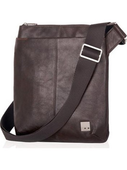 KNOMO KYOTO BAG Γνήσια Δερμάτινη τσάντα ώμου για tablets 10 - ΚΑΦΕ - KN-54-109-BRN