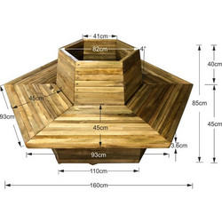 Παγκάκι Γλάστρα 12 ατόμων εξάγωνη - Δ160x85-Tesias Group
