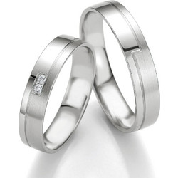 Λευκόχρυση Βέρα Γάμου Breuning με ή χωρίς Πέτρες WR304W diamonds k14