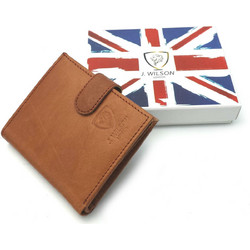 Ταμπά Δερμάτινο Αντρικό Πορτοφόλι Designer RFID BLOCKING J Wilson Brown 5246