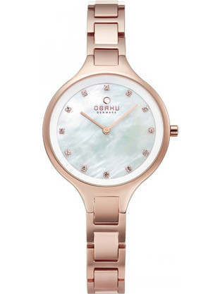 Obaku Iris Γυναικείο Ρολόι με Ροζ Χρυσό Μεταλλικό Μπρασελέ V218LXVWSV