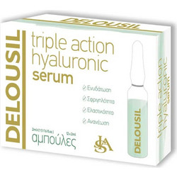 S.J.A Pharm Delousil Triple Action Hyaluronic Ενυδατικό Serum Προσώπου με Υαλουρονικό 1x2ml