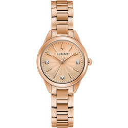 Bulova Sutton Γυναικείο Ρολόι με Ροζ Χρυσό Μεταλλικό Μπρασελέ 97P151