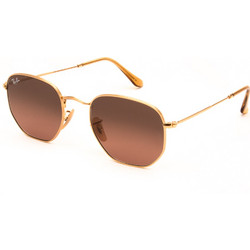 Ray-Ban RB3548N 9124/43 Ανδρικά Γυαλιά Ηλίου Πολυγωνικά Μεταλλικά Χρυσά με Καφέ Degradee Φακό