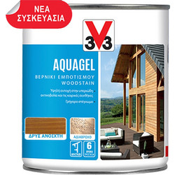 V33 Aquagel Βερνίκι Εμποτισμού Ξύλου Νερού Satin Δρυς Ανοιχτό 0.75lt