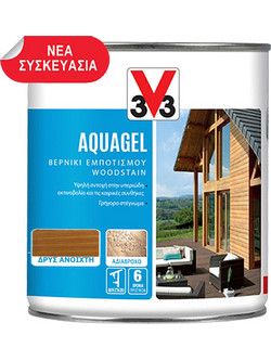 V33 Aquagel Βερνίκι Εμποτισμού Ξύλου Νερού Satin Δρυς Ανοιχτό 0.75lt