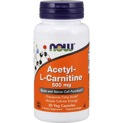 Now Foods Acetyl L-Carnitine Συμπλήρωμα Διατροφής με Καρνιτίνη 500mg 50 Κάψουλες