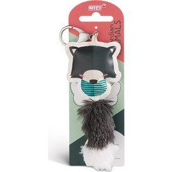 ΜΠΡΕΛΟΚ NICI GUARDIAN ANIMALS ΚΟΥΝΑΒΙ ΜΑΥΡΟ 12cm BAG PENDANT FAUX LEATHER 45585