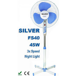 Silver FS-40 Ανεμιστήρας Δαπέδου Ορθοστάτης 40cm 45W