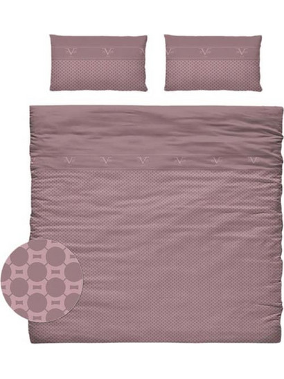 Versace 19.69 Σετ Παπλωματοθήκη 150x190cm με Δύο Μαξιλαροθήκες 40x40cm σε Ροζ χρώμα, VC-0020 - Versace 19.69