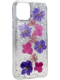SwitchEasy case for Iphone 11 HANDMADE WITH REAL FLOWERS PURPLE GS-103-82-160-90