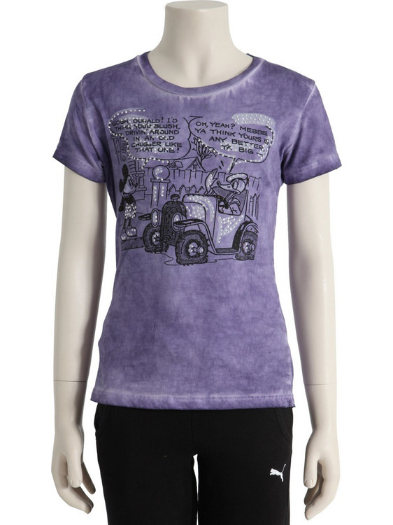 Μπλούζα Κοντομάνικη Disney Mickey Donald Print NDGT2350-PURPLE Κορίτσι