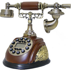 Τηλέφωνο Ρετρό Vintage Ξύλινο Μεγάλο με Οθόνη + Αναγνώριση Κλήσης 702