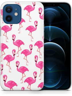 Θήκη Apple iPhone 12 mini Flexible TPU - Pink Flamingos