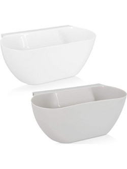 Navaris Hanging Kitchen Waste Bins - Κάδοι Απορριμμάτων Κουζίνας - 2 Τεμάχια - White / Grey (46978.01)