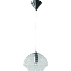 Home Lighting Solo Κρεμαστό Φωτιστικό Οροφής Μονόφωτο Ασημί 77-2093