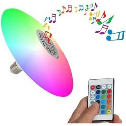 LED E27 Λάμπα 24W με Bluetooth για Αναπαραγωγή Μουσικής και Τηλεχειριστήριο UFO Light UL-D0612RGB-24W