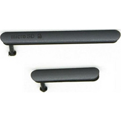 Κάλυμμα Θύρας Σετ 2 Τεμάχια / USB Charging Port Dust Plug / Cover Flap για Sony Xperia Z3 Μαύρο