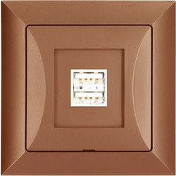 Πρίζα Με 2 Θυρες Usb 2,1A Χαλκος Timex 5907522187228