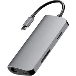 8-in-1 USB C Hub Portable Type C USB 3.0 SD TF Card Reader (Κωδ. 1-DOCK015)