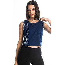 Paco & Co Γυναικείο Αθλητικό Crop Top Navy Μπλε 213172