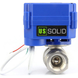 U.S. Solid 1/2 Inch Motor Ball Valve Stainless Steel, 2 Way Electric Valve (230 VAC) Automatic Return NC (USS-MCV-40000000)