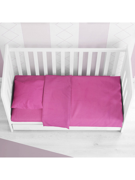 Dimcol Solid 499 Βρεφικό Σεντόνι Λίκνου Βαμβακερό 80x110 Fuchsia