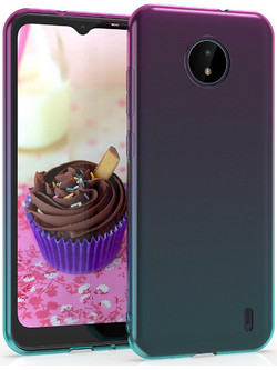 KWmobile Θήκη Σιλικόνης Nokia C20 / C10 - Bicolor / Dark Pink / Blue / Transparent (54862.01)