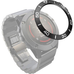 Για Garmin Fenix 5X/5X Plus ατσάλινο δαχτυλίδι στεφάνης, Έκδοση A (Μαύρο Ring Λευκό Letter) (OEM)