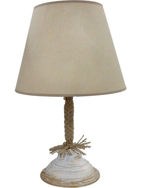 Heronia Lighting UT-WH-BR-Beige Πορτατίφ Ε27 Λευκό Μπεζ Φ25xΥ40cm