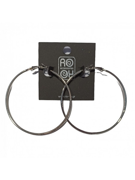 RO Accessories Γυναικεία Σκουλαρίκια Κρίκοι Ασημί E1S/60