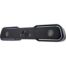 Powertech PT-974 Ηχεία Υπολογιστή 2.0 10W με Bluetooth & RGB Φωτισμό Black