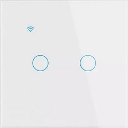 NOUS ZigBee Tuya Smart switch, 2 button, Glass/ plastic, Compatibility with Alexa and Google Assistant (LZ2)