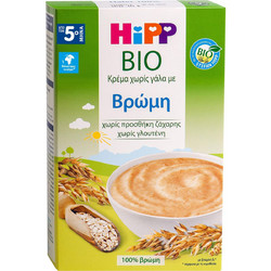 Hipp Bio Βιολογική Βρεφική Κρέμα χωρίς Γάλα με Βρώμη 5m+ Χωρίς Ζάχαρη 200gr