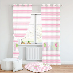Mc Decor Παιδική Κουρτίνα με Τρουκς 140x280 Ελέφαντας Pink