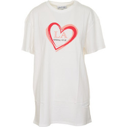 KENDALL & KYLIE W KKW3604209 LONGFIT STAMP LOOSE T-SHIRT - KKW.2S0.042.009-OFF WHT CREAM