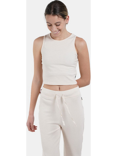 Nuff Γυναικείο Crop Top Αμάνικο NU62210181-56 Εκρού