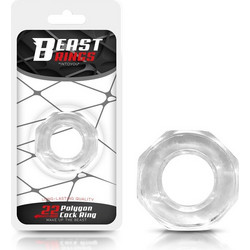 IntoYou Beast Rings Cock Ring Super Flexible Polygonal 2.2cm Ελαστικό Δαχτυλίδι Πέους Σιλικόνης 2.2cm Διαφανές