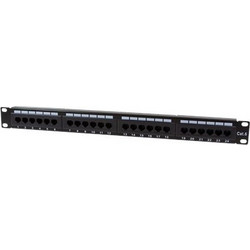 LogiLink Cat.6 Patch Panel 24-Port UTP, 180 Degrees Punch Down, 19-Inch Rack Mountable 1U, EconLine, Black (NP0004)